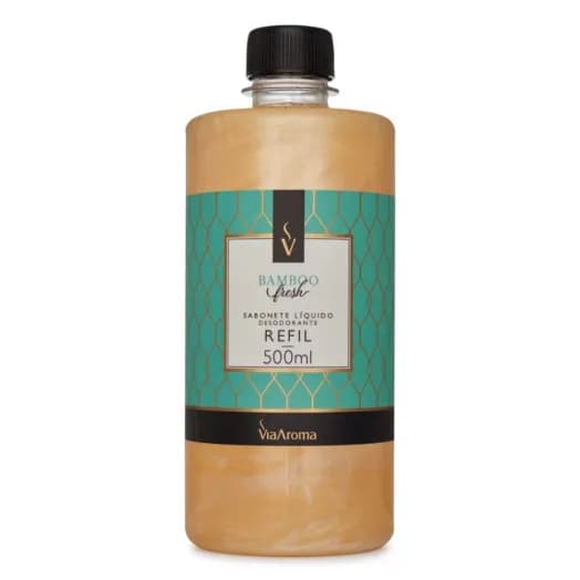 Refil Sabonete Líquido Desodorante Bamboo Fresh Via Aroma - 500ml