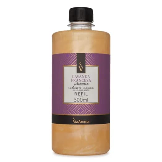 Refil Sabonete Líquido Desodorante Lavanda Francesa Via Aroma - 500ml