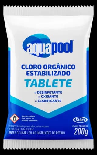 Cloro Orgânico Estabilizado Tablete Aquapool — cloro organico estabilizado tablete aquapool 200g