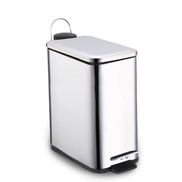Lixeira inox retangular c/pedal 5l. acetinado  Mood