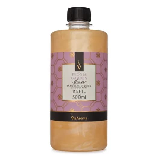 Refil Sabonete Líquido Desodorante Peônia Garden Via Aroma - 500ml