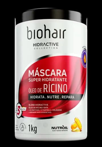 HIDRACTIVE MASCARA CONDICIONADOR BIOHAIR — biohair hidractive mascara condicionador oleo de ricino