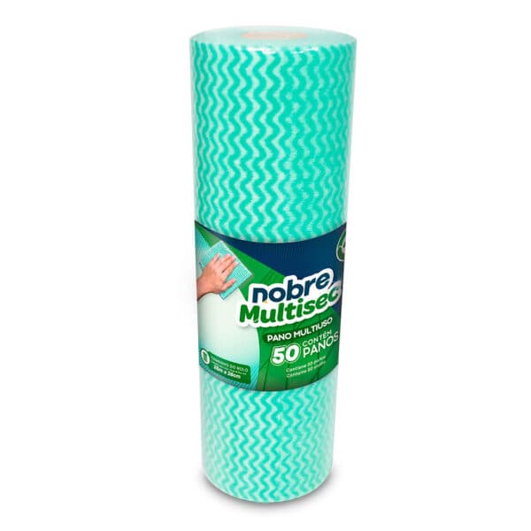 Pano multiuso Slim (rolo c/28cm x 25m picotado aprox. 50cm) verde – Nobre