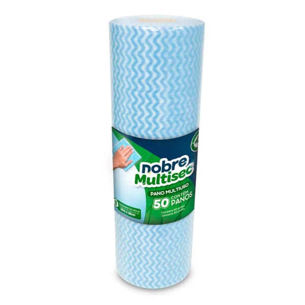 Pano multiuso Slim (rolo c/ 28cm x 25m picotado aprox. 50cm) azul – Nobre