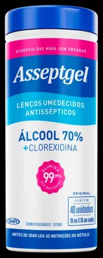 ASSEPTGEL LENCO UMEDECIDO ALCOOL 70% — asseptgel lenco umedecido alcool 70 pote