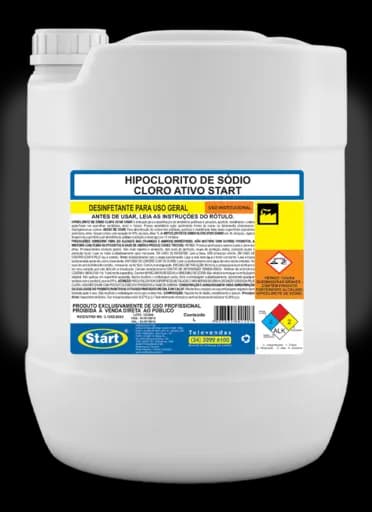 Hipoclorito De Sódio Cloro Ativo — hipoclorito de sodio 20l vg 24kg cloro ativo start