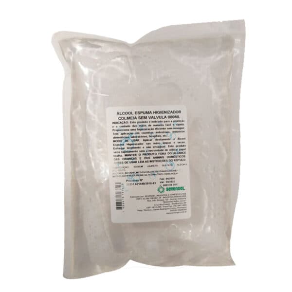Alcool espuma antisseptico refil bag 800ml (s/valvula, usar cód. 40296) – Sevengel – Outras