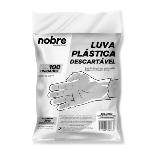 Luva Plástica Descartável – c/100unid. – Nobre