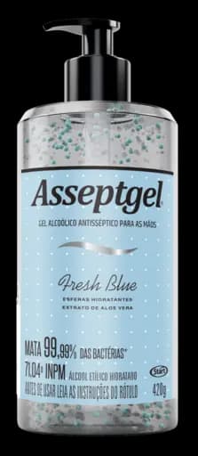 Álcool em Gel Antisséptico Com Esferas Hidratantes Asseptgel Fresh Blue — alcool em gel antisseptico com esferas hidratantes asseptgel fresh blue 420g