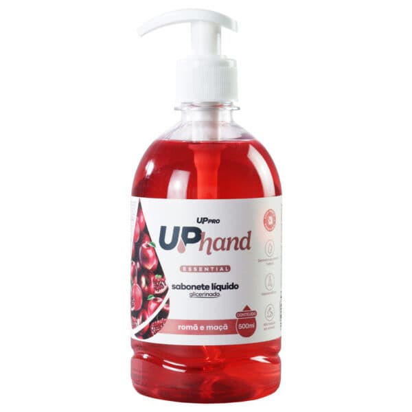Sabonete líquido glicerinado frasco pump 500ml romã e maçã Up Hand essential – UPPRO