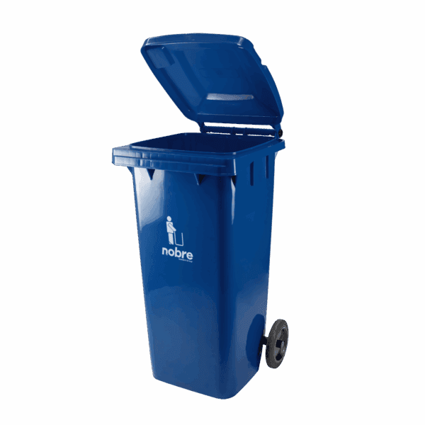 Coletora Plástica c/ Rodas – 120l – Azul – Mod. Europeu – Nobre
