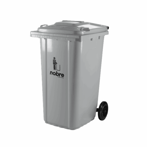Coletora Plástica c/ Rodas – 240l – Cinza – Mod. Europeu – Nobre