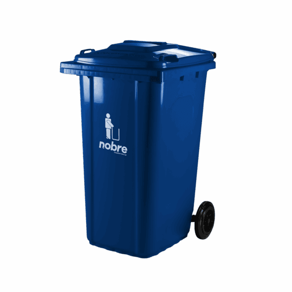 Coletora Plástica c/ Rodas – 240l – Azul – Mod. Europeu – Nobre