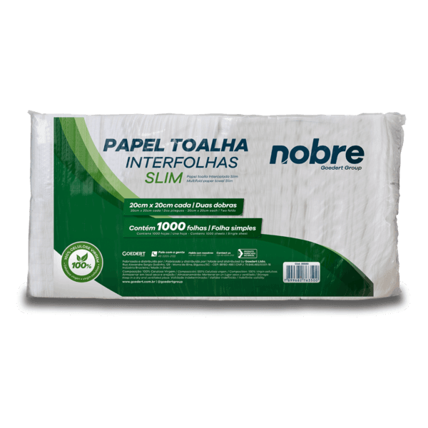 Papel Toalha Interfolha Slim – 20x20cm – c/1000fls. – Nobre