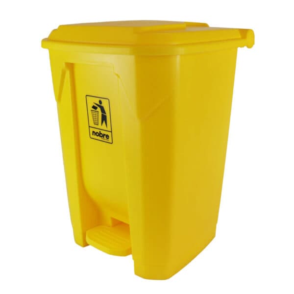 Lixeira plastica c/pedal 50l. amarela – Nobre