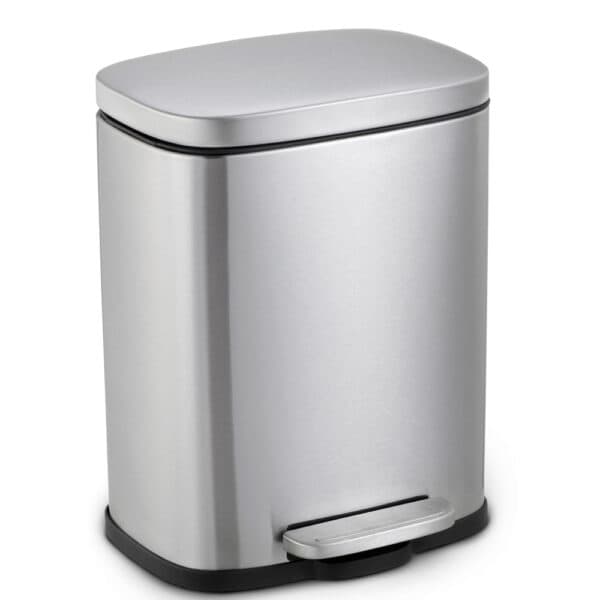 Lixeira inox retangular c/pedal 12l. escovado Mood