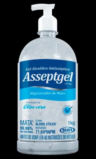 Álcool em Gel Antisséptico Asseptgel Cristal — 1kg
