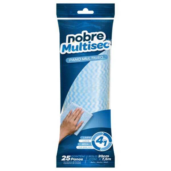 Pano Multiuso – Rolo c/ 25unid.- Azul – Nobre