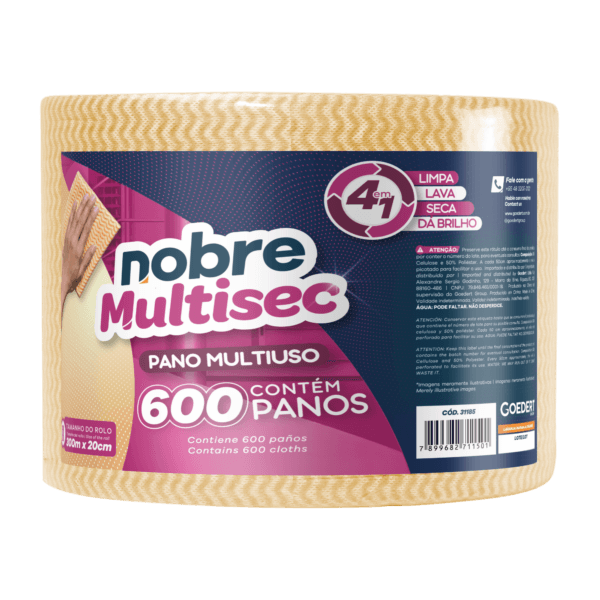 Pano Multiuso Slim – 20cm x 300m – Laranja – Nobre