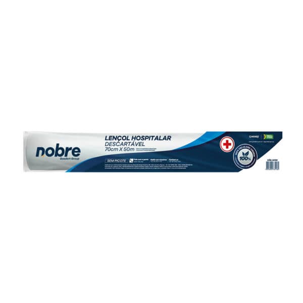 Lençol Hospitalar – sem Picote – 70cm x 50m – Nobre
