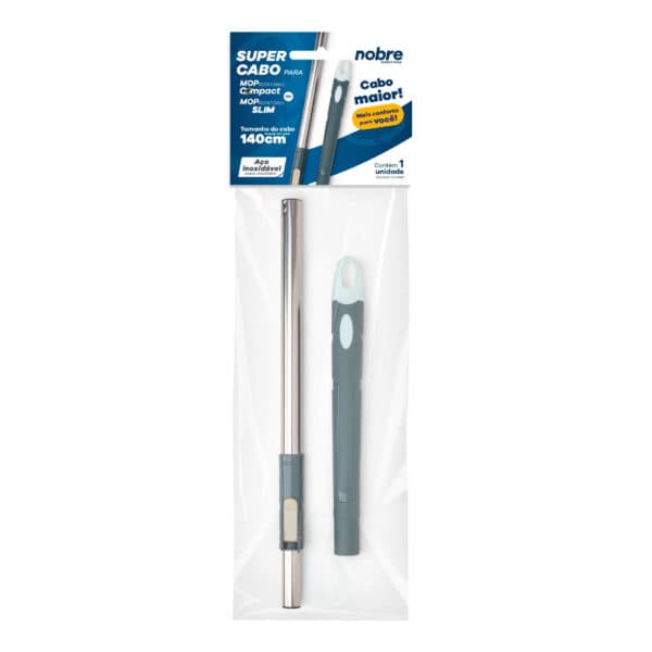 Cabo completo do mop rotatório compact, inox e slim 1,4m – Nobre