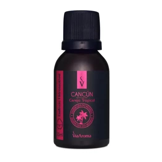 Essência Hidrossolúvel Cancun Cereja Tropical Linha Mundo Via Aroma - 30ml