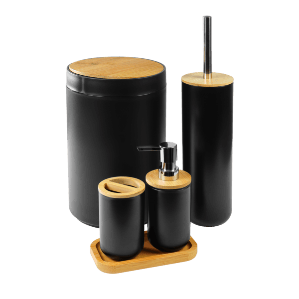 Conjunto p/ banheiro c/5pçs preto Life – Mood