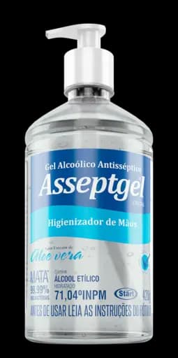 Álcool em Gel Antisséptico Asseptgel Cristal — 420g