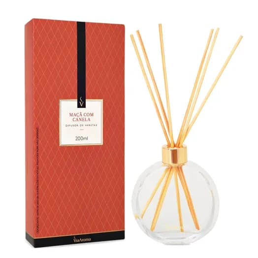 Difusor de Varetas Maçã com Canela Via Aroma - 200ml