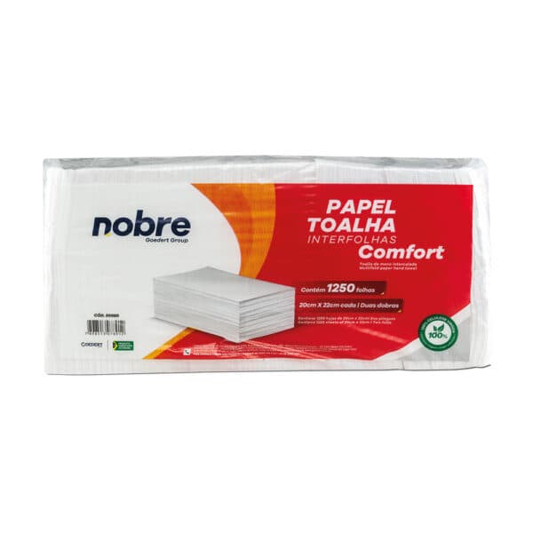 Papel Toalha Interfolha Comfort – 20x22cm – c/1250fls - Nobre