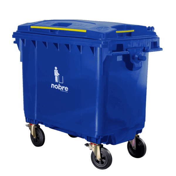 Coletora Plástica c/ Rodas – 660l – Azul – Nobre