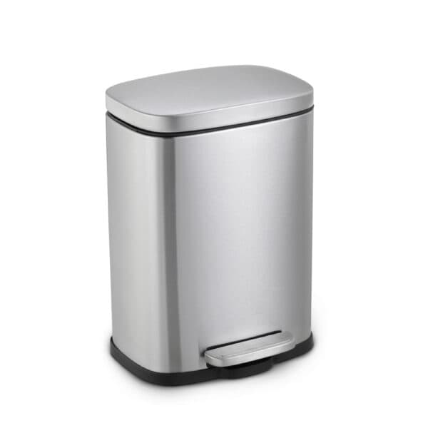 Lixeira inox retangular c/pedal 5l. escovado Mood