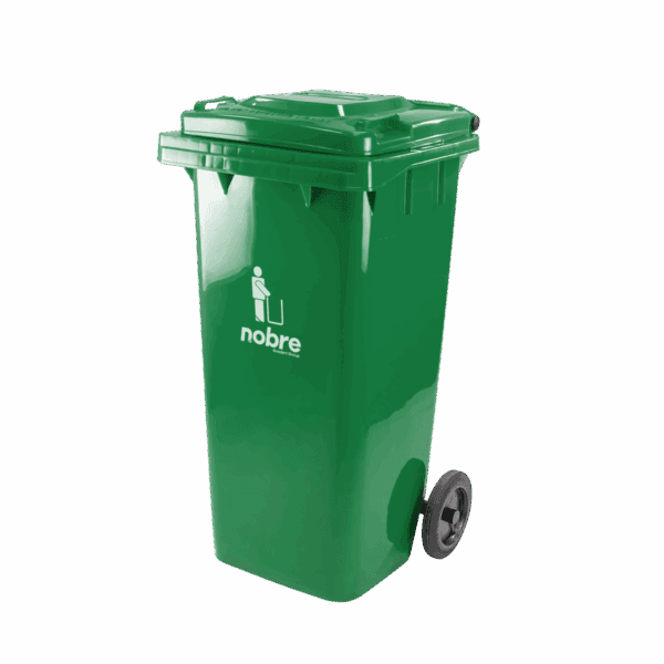 Coletora Plástica c/ Rodas – 120l – Verde Mod. Europeu – Nobre