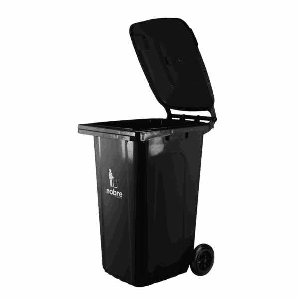 Coletora plastica 240L c/ rodas (mod. europeu) preto – Nobre