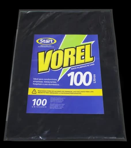 Saco Lixo Preto Vorel — sc lixo pt 100l 75x90x006 100x1 vorel