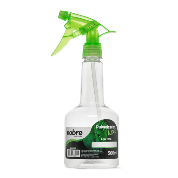 Pulverizador Transparente Luxo – c/ Gatilhão – Verde – 500ml – Nobre
