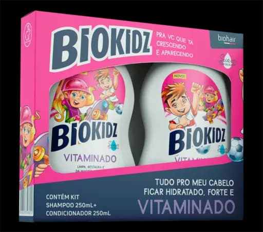 Kit Shampoo e Condicionador Infantil Biokidz — biokidz kit shampoocondicionador infantil vitaminado