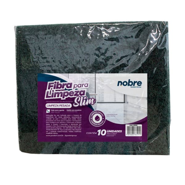 Fibra p/ limpeza 98x229mm (limpeza pesada,pacote c/10unid.) Slim – Nobre