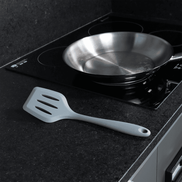 Espatula escumadeira em silicone cinza – Global