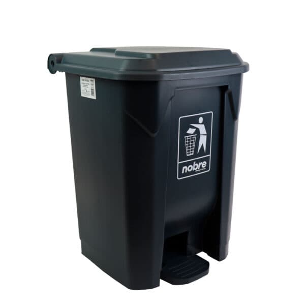 Lixeira plastica c/pedal 30l. cinza/cinza – Nobre