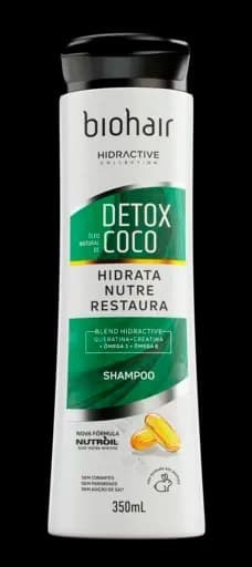 HIDRACTIVE SHAMPOO BIOHAIR — biohair hidractive shampoo detox oleo de coco