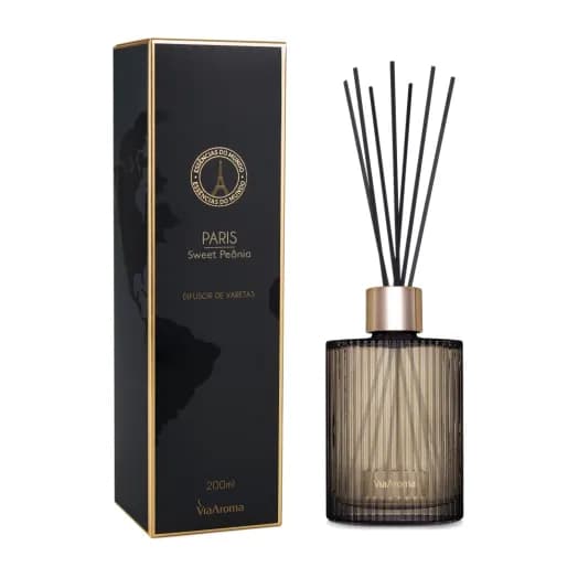 Difusor de Varetas Paris Sweet Peônia Linha Mundo Via Aroma - 200ml
