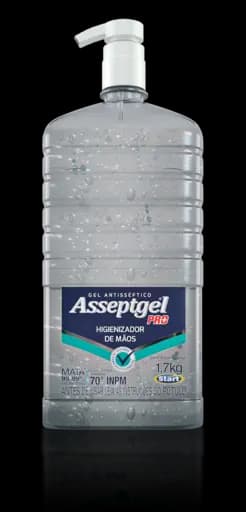 Álcool em Gel Antisséptico Asseptgel Pro Sem Fragrância — 17kg