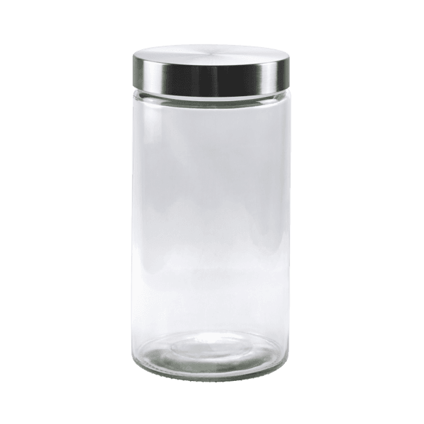 Pote para mantimentos em vidro 1,7L com tampa de metal 11,5cm x 22cm – Global