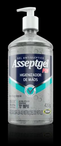Álcool em Gel Antisséptico Asseptgel Pro Sem Fragrância — 420g