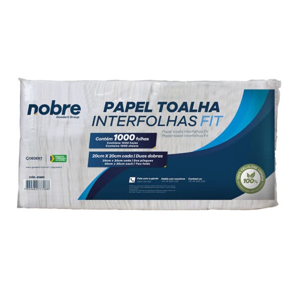 Papel Toalha Interfolha Fit – 20x20cm – c/1000fls. – Nobre