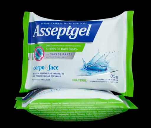 Sabonete Em Barra Antibacteriano Asseptgel Chá Verde — cha verde 85g