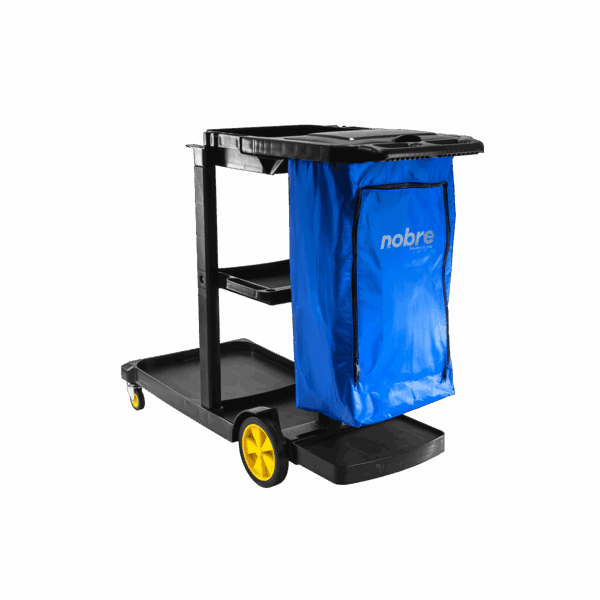 Carro funcional preto alta capacidade (c/tampa e bolsa de vinil azul) – Nobre