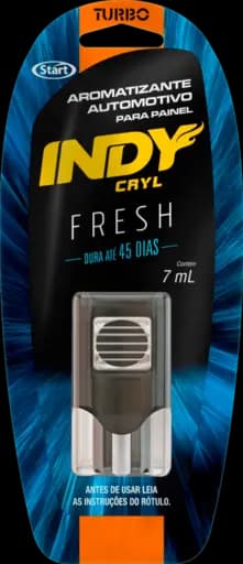 AROMATIZANTE AUTOMOTIVO PARA PAINEL TURBO INDY CRYL — indy aromatizante painel turbo 3x7ml