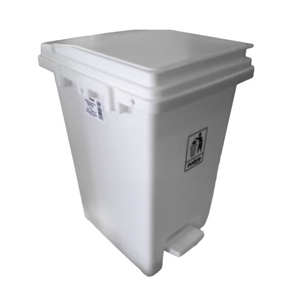 Lixeira plastica c/pedal 15l. branca – Nobre